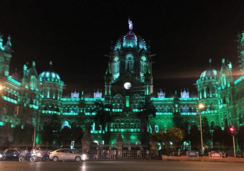 Victoria Terminus CST Mumbai at night Victoria Terminus CST Mumbai at night