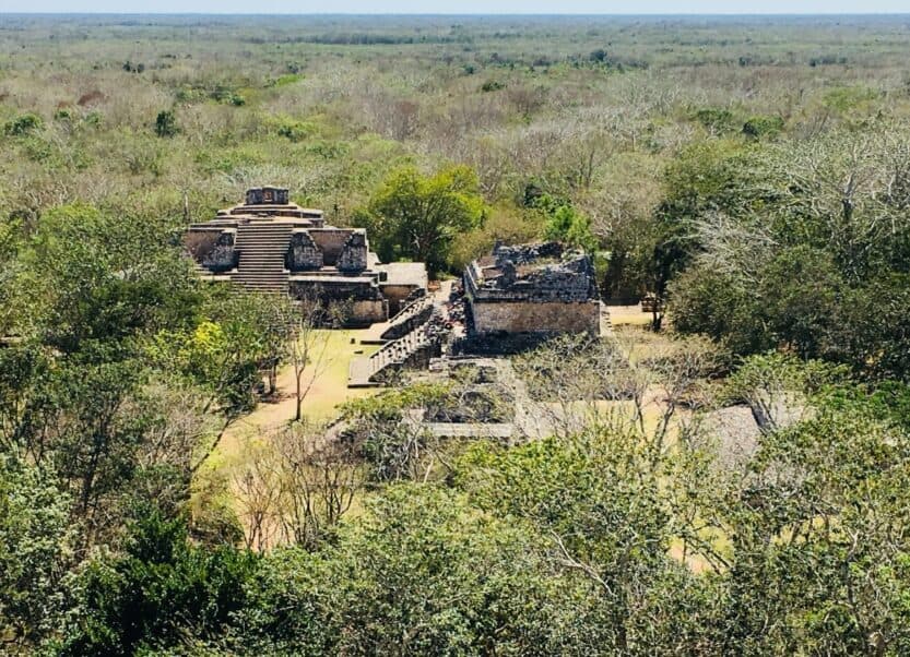 Birds Eye View of Ek Balam near Valladolid in Mexico Birds Eye View of Ek Balam near Valladolid in Mexico
