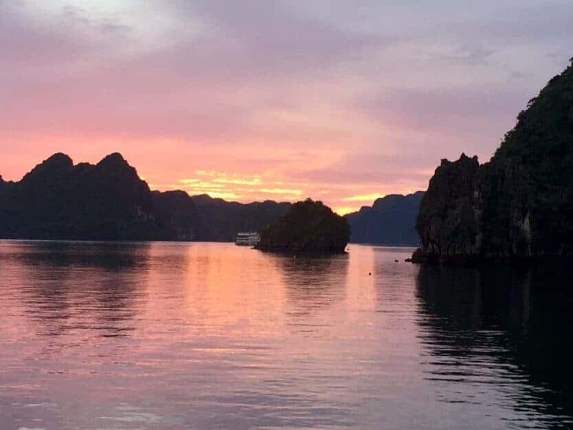 Sunset in Ha Long Bay, Vietnam Sunset in Ha Long Bay, Vietnam