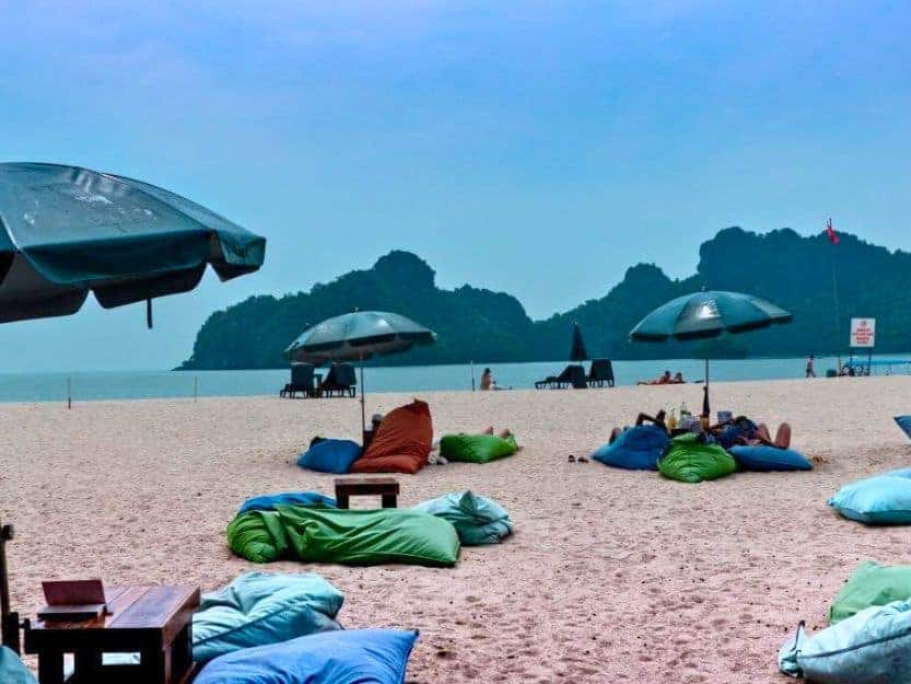 Beanbags on Tanjung Rhu Beach in Langkawi