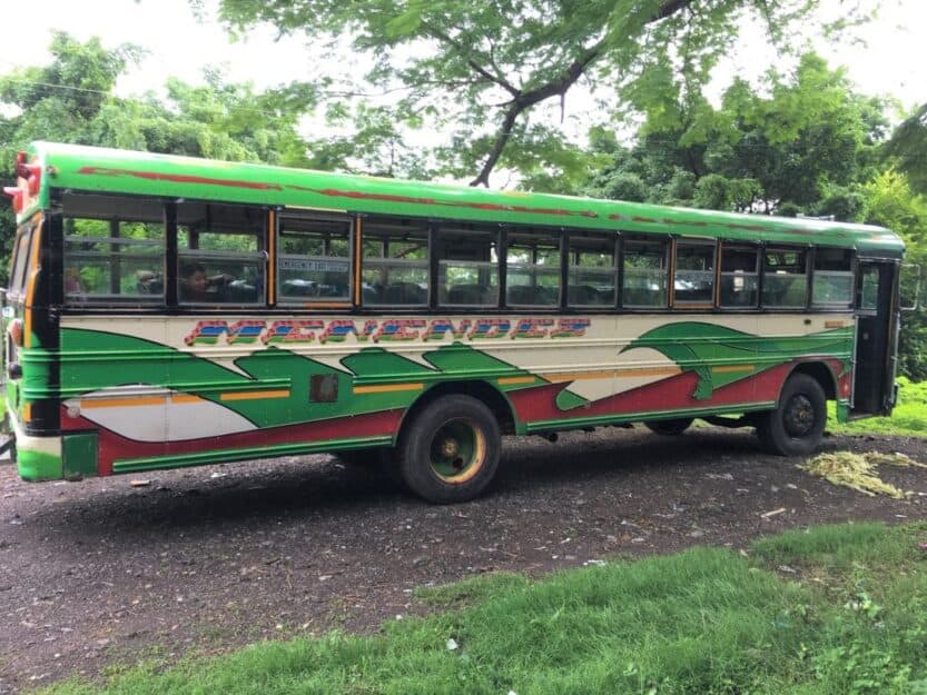 Chicken Bus at Lake Coatepeque Chicken Bus at Lake Coatepeque
