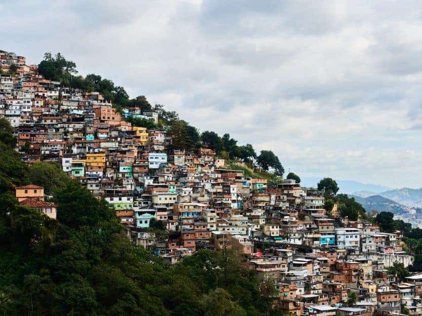 Favela in Brazil Favela in Brazil with colourful buildings on hillside