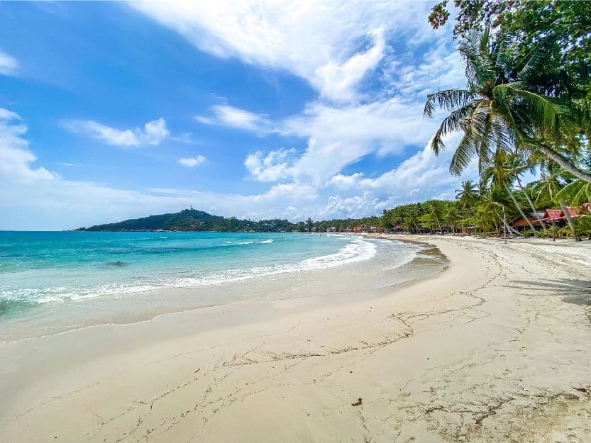 Haad Rin Beach on Koh Phangan Island in Thailand White sand Haad Rin Beach on Koh Phangan Island in Thailand
