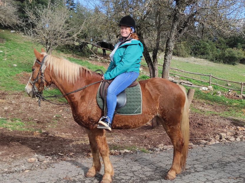 Horse rRding in Elati Pine Forest in Greece Tanya horse riding in Elati pine forest in Greece