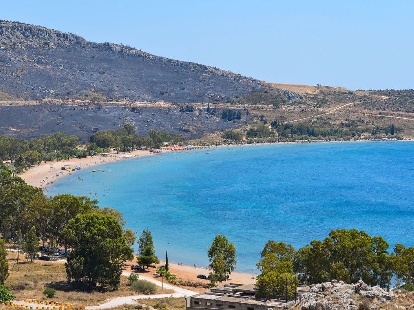 Karonthas beach in Nafplio, Greece Karonthas beach in Nafplio, Greece