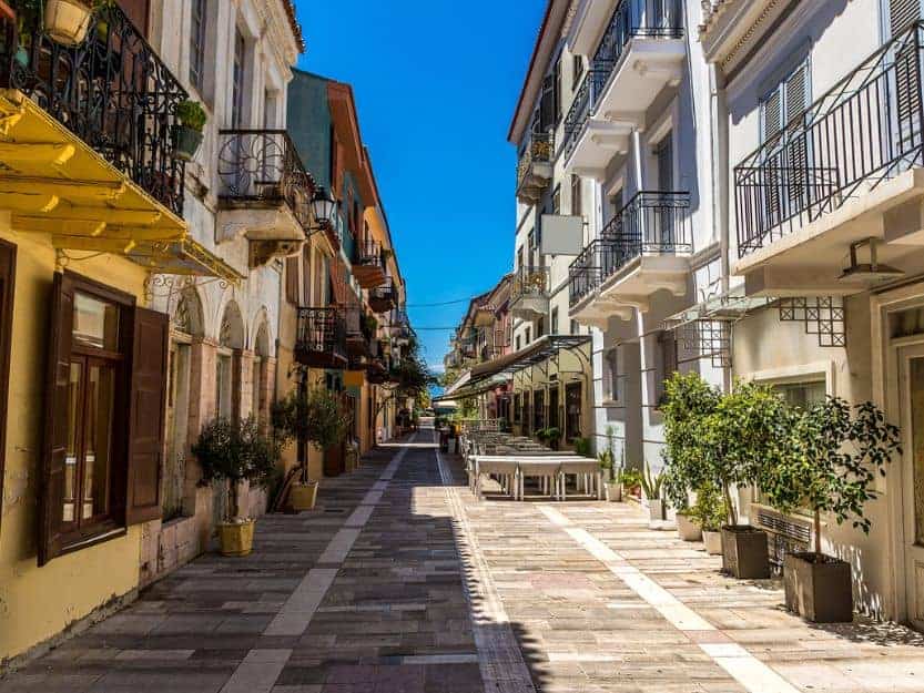 Nafplio Old Town Pretty cobbled streets of Nafplio Old Town, Peloponnese, Greece