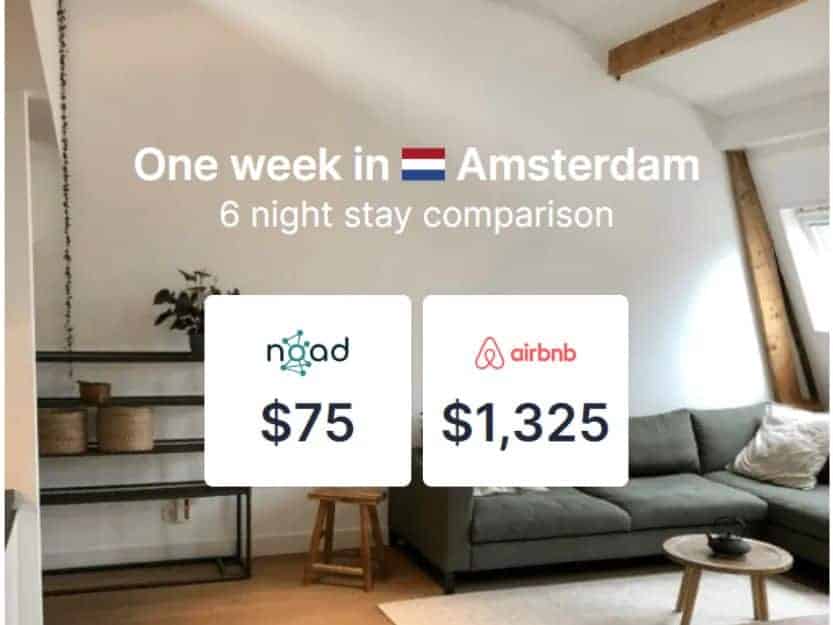 Infographic Comparing Cost of 6 Night Stay in Amsterdam With Noad Exchange and Airbnb. Infographic comparing cost of 6 night stay in Amsterdam with Noad Exchange and Airbnb.