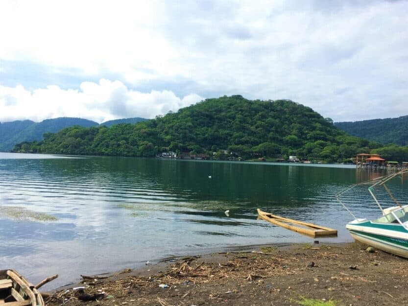 Teopan Island in Lake Coatepeque Teopan Island in Lake Coatepeque