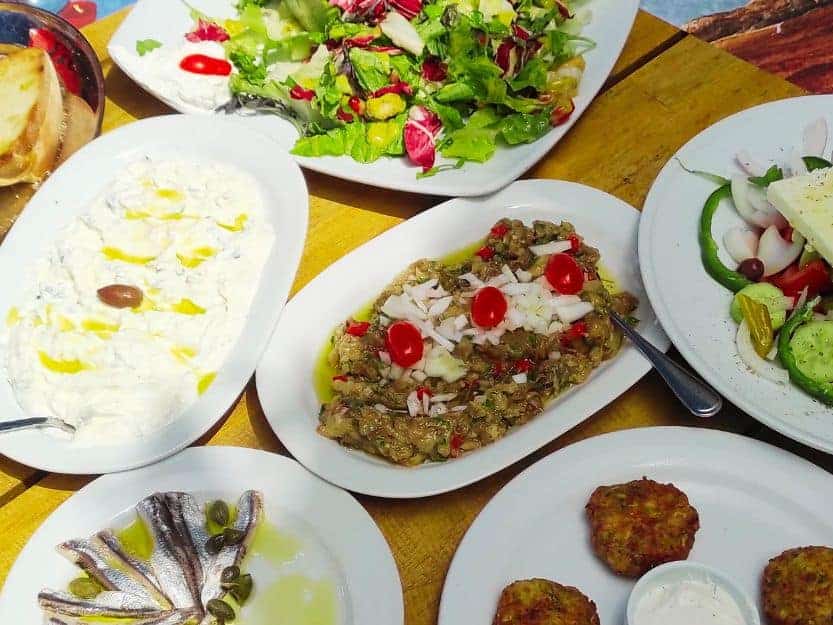 Tsakonian Cuisine Tsakonian Cuisines - a selection of dishes including Tsakonian Eggplant dip.