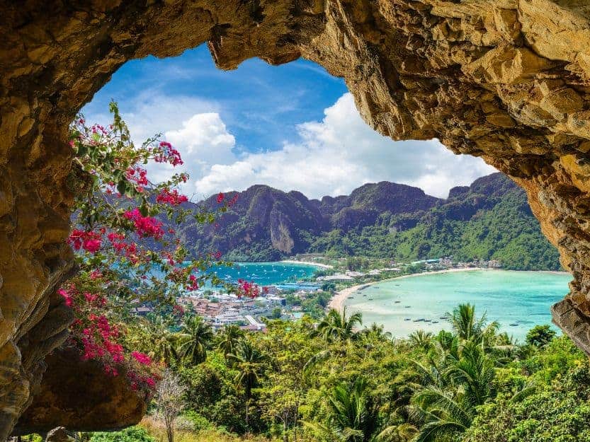 View of Tonsai Village on Koh Phi Phi Island View of Tonsai Village on Koh Phi Phi Island in Thailand.
