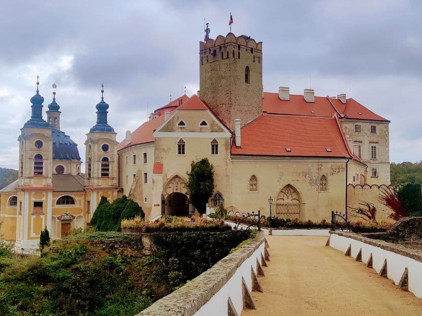 Vranov Castle near Znojmo in Czech Republic Vranov Castle near Znojmo in Czech Republic with the bridge leading to the entrance.