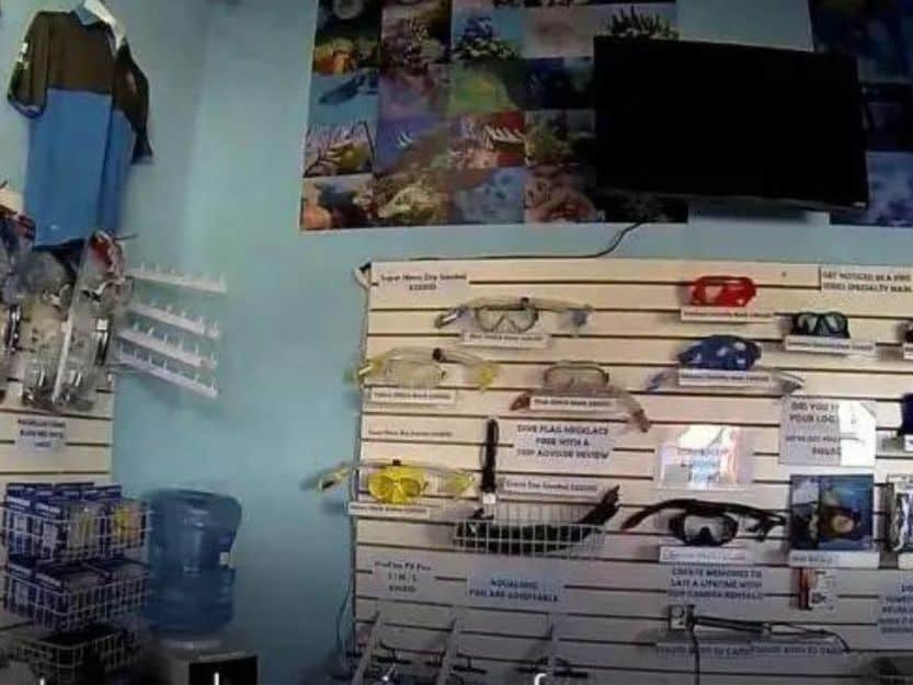 Wet Set Puerto Morelos Snorkel Shop The inside of the Wet Set Puerto Morelos snorkel shop