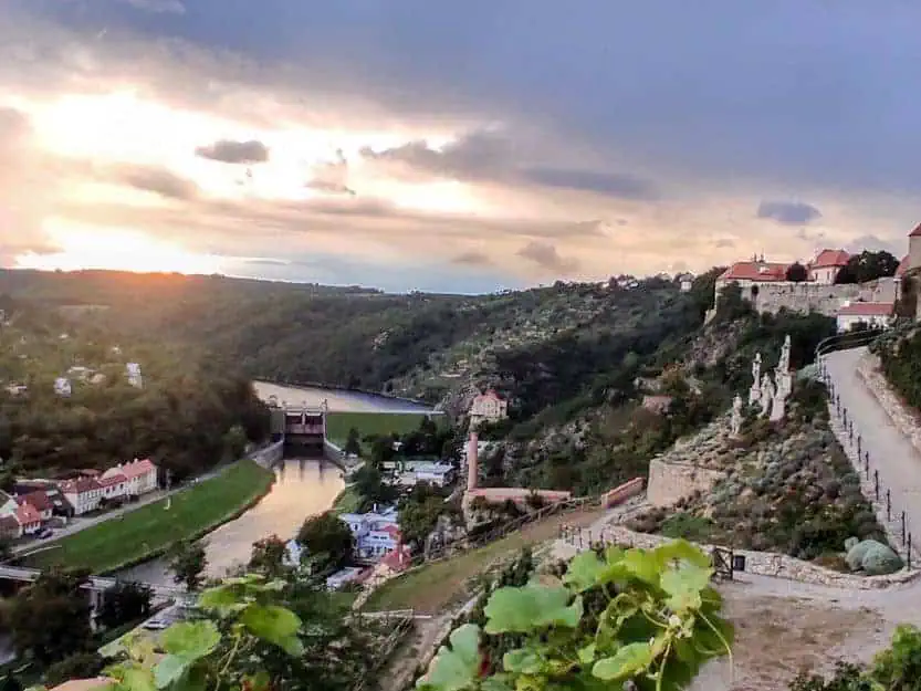 Znojmo Sunset Over the River Znojmo sunset over the river