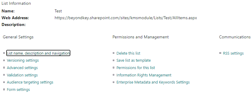 Change List Name and Description