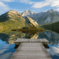 An image of mountains and water