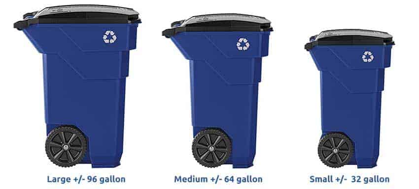 65 Gallon Trash Can, Wheeled Trash Can