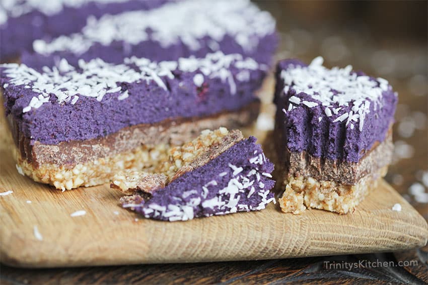 Blueberry Chocolate Fudge Layer Pie by Trinity #glutenfree #vegan #nobake