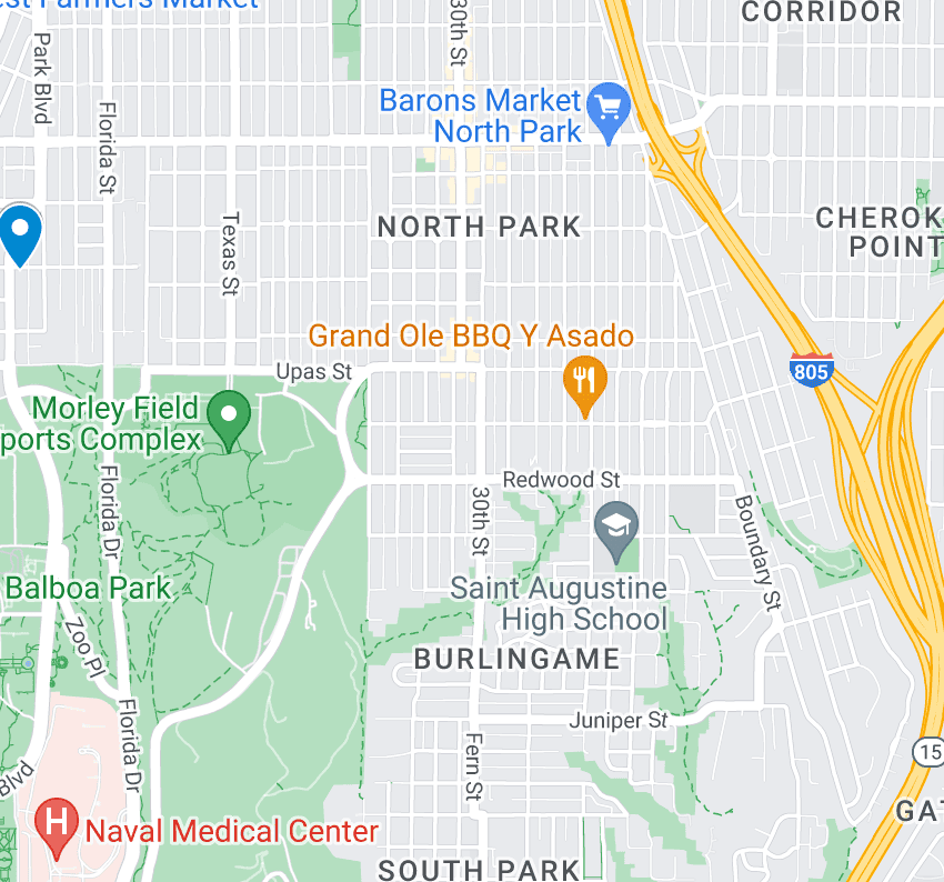 Google Map of North Park San Diego
