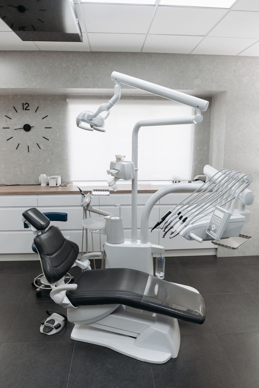 dental chair and equipment in a clinic