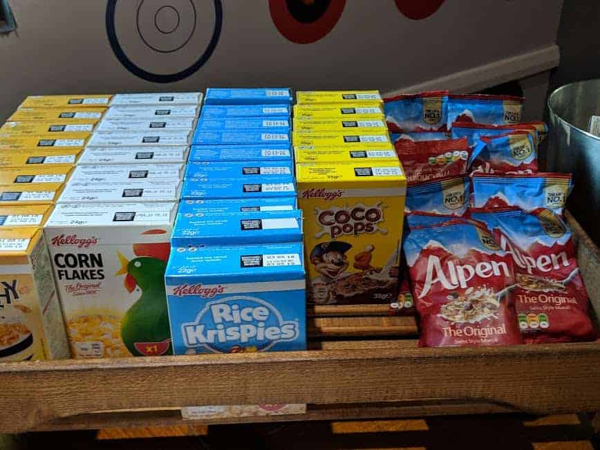selection of cereals