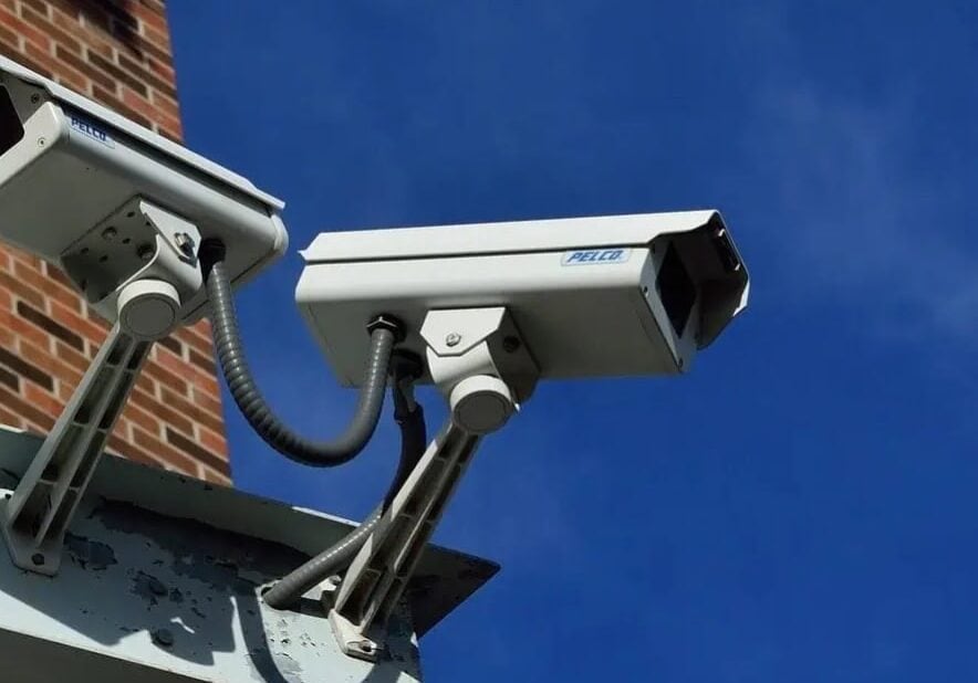 CCTV Cameras mounted on a brick wall