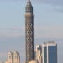 A view of Cairo tower and some bank towers after heavy rains, in Cairo Cairo Tower