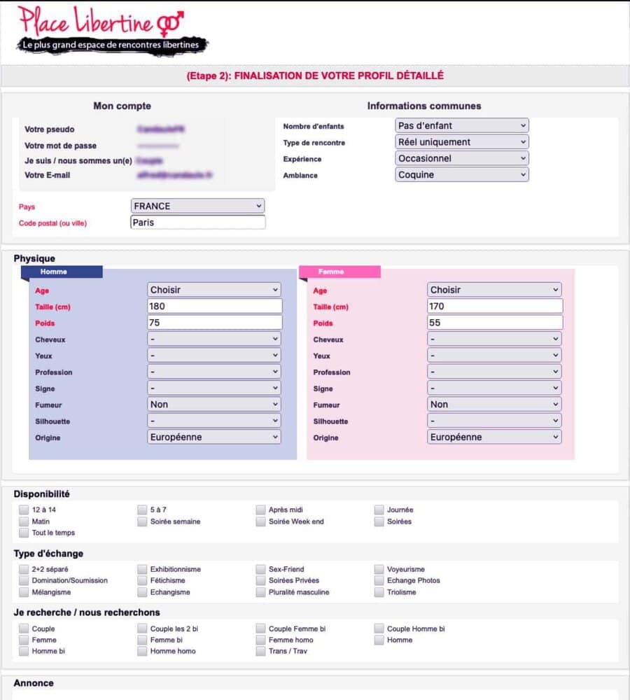 Les caractéristiques détaillés de votre profil feront le tri auprès de ceux qui vous contactent Les caractéristiques détaillés de votre profil feront le tri auprès de ceux qui vous contactent