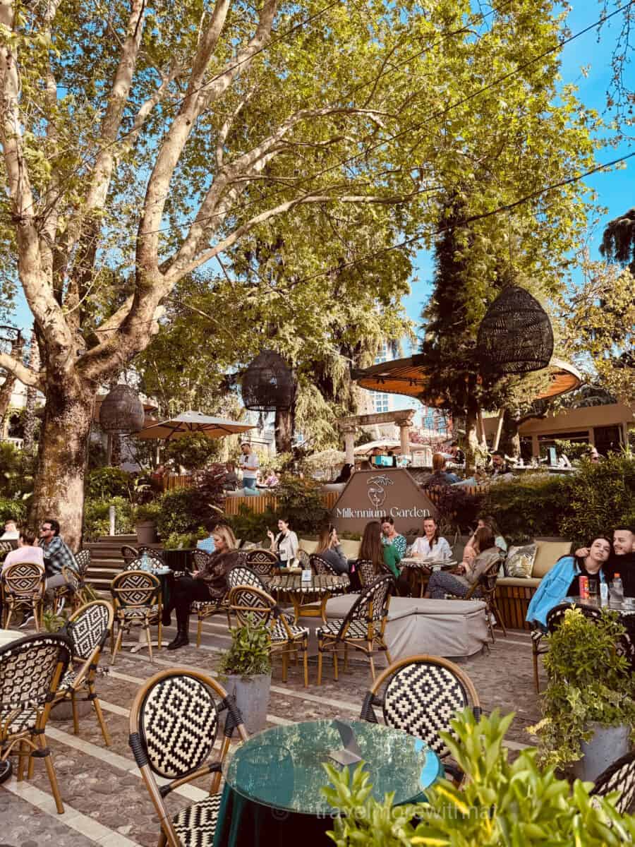 Grab a seat outside the front of Millennium Garden bar and people watch - you'll see lots of other travellers enjoying their Tirana sightseeing walk.