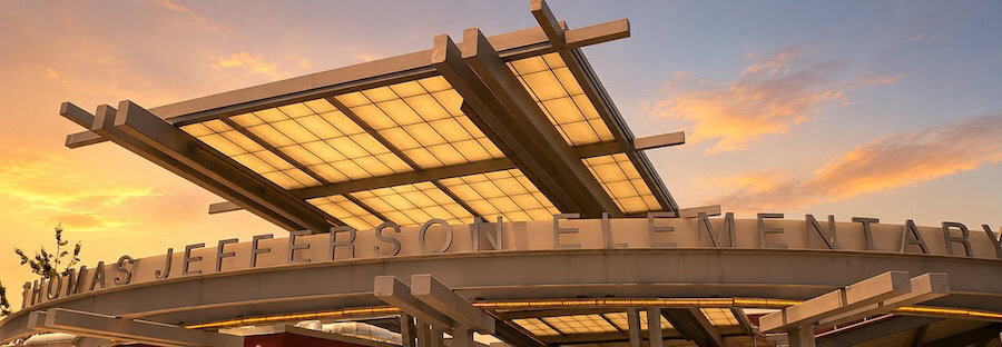 thomas jefferson elementary during sunset