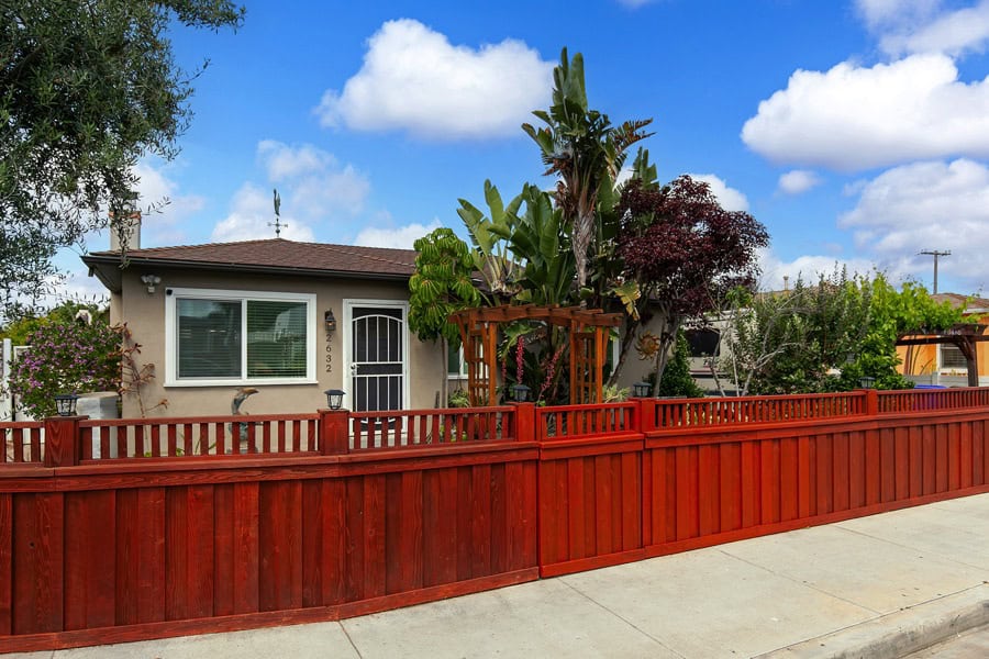2632 Boundary St - Front of the Home with Wooden Fences