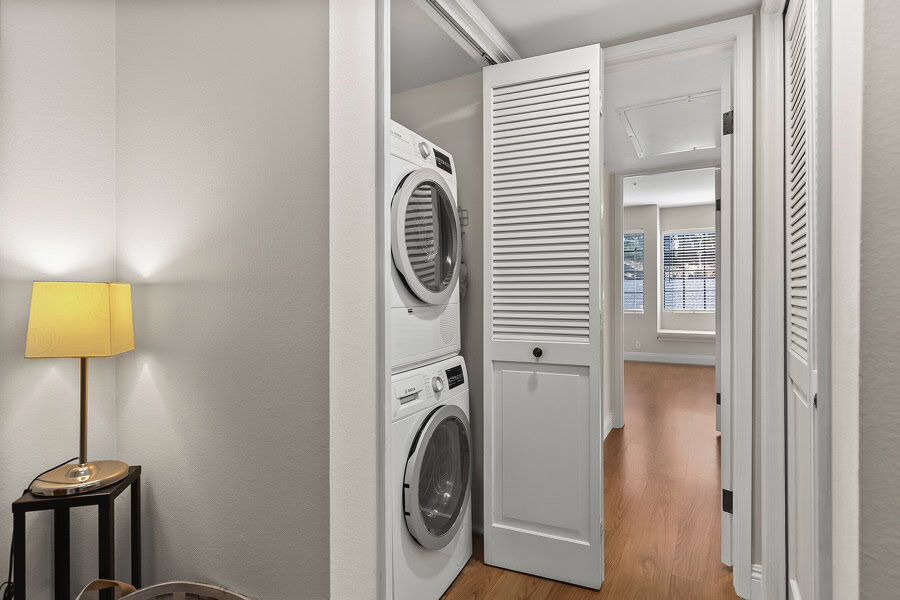 1950 Upas St Unit 308 - Laundry Area with Stacked Washing Machine and Dryer