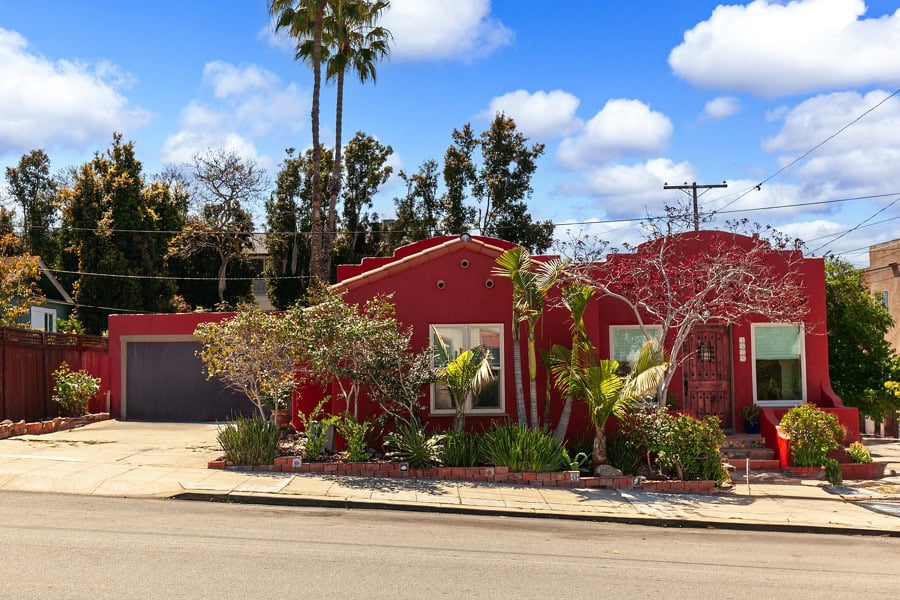 front of spanish style home in north park