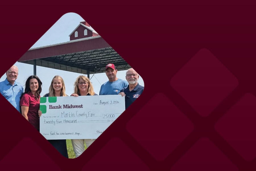 Bank Midwest donation to Martin County Fair