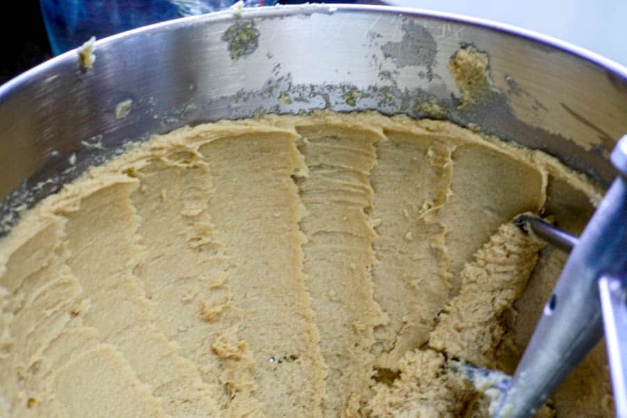 Chocolate walnut cookie dough Butter and sugar whipped together to. creamy texture