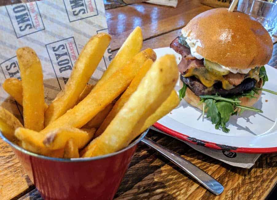 Smoky Beast Burger and rosemary chips