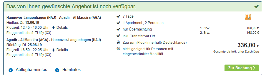 Screenshot Deal Urlaub Agadir nur 168,00€ - die Woche Marokko Reisen Screenshot Deal Urlaub Agadir nur 168,00€ - die Woche Marokko Reisen