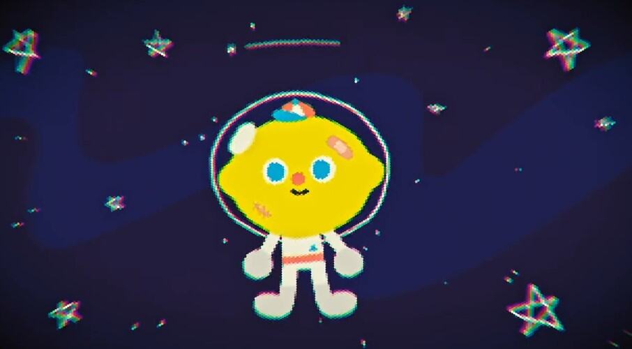 Little lemon head boy in space