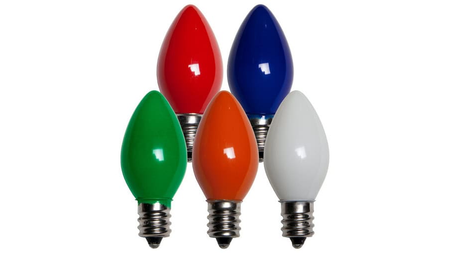 C7 Incandescent Opaque Multi Color Replacement Bulbs