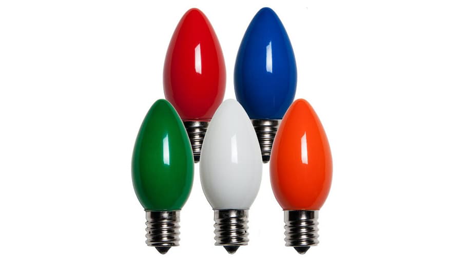 C9 Incandescent Ceramic Multi Color Replacement Bulbs