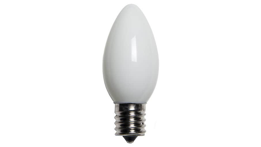C9 Incandescent Opaque White Replacement Bulb