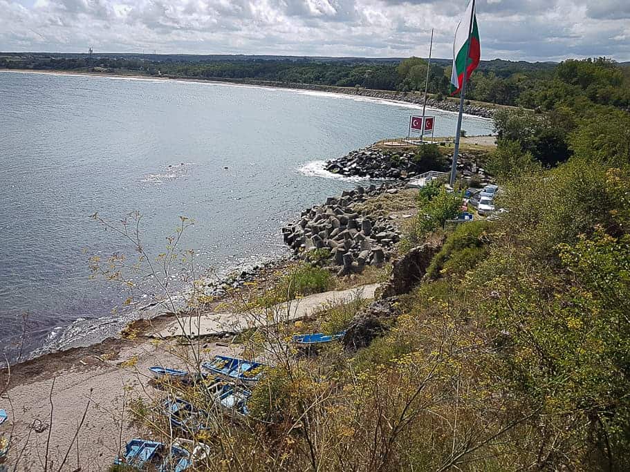 This is an image of the Rezovo beach area at the southeasternmost point of Bulgaria, at the border with Turkey. 