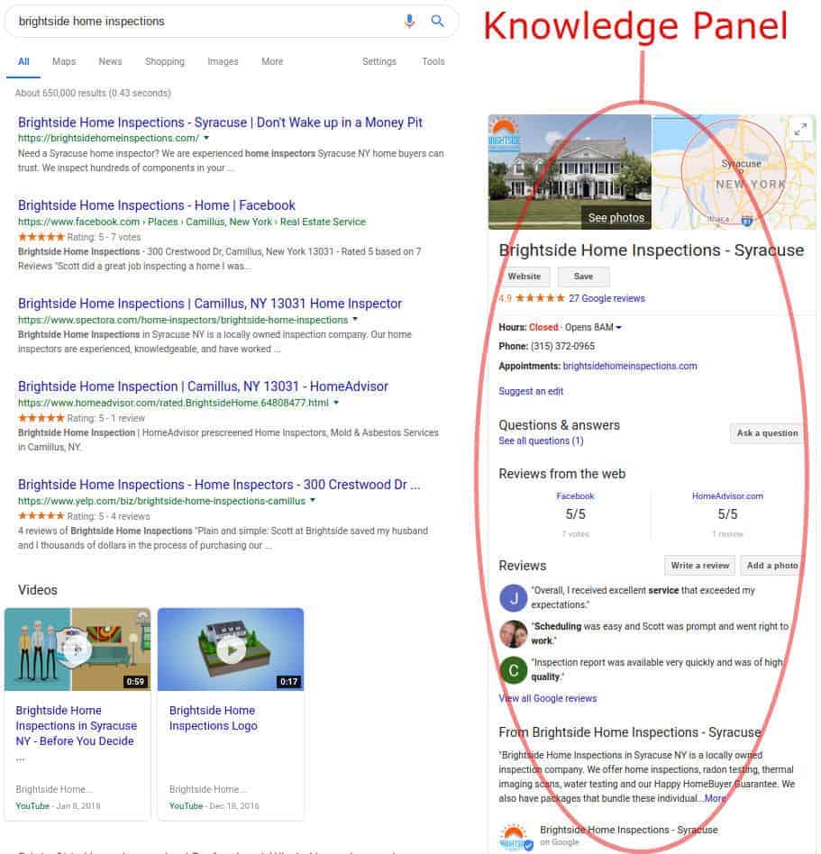 BHI Knowledge panel