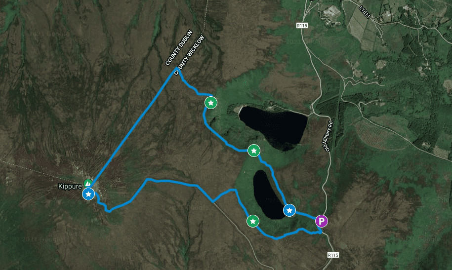 Ireland-Lough-Bray-Upper-and-Lower-Loop-hike-Route-map3