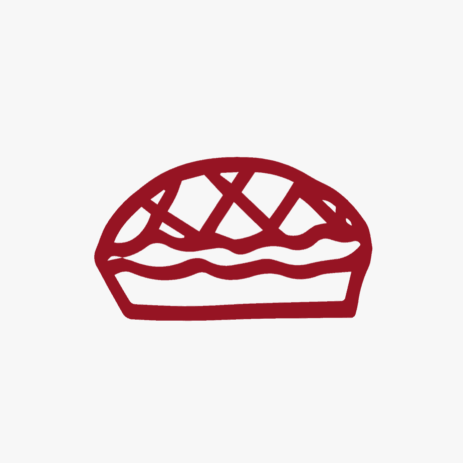 A pie icon on a white background for a Polish Breakfast Cookbook.