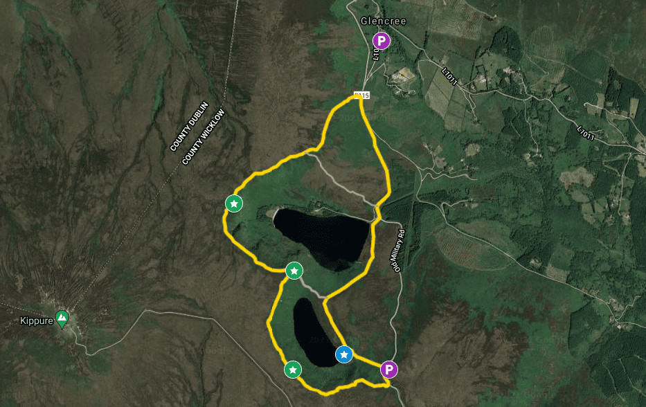 Ireland-Lough-Bray-Upper-and-Lower-Loop-hike-Route-map1