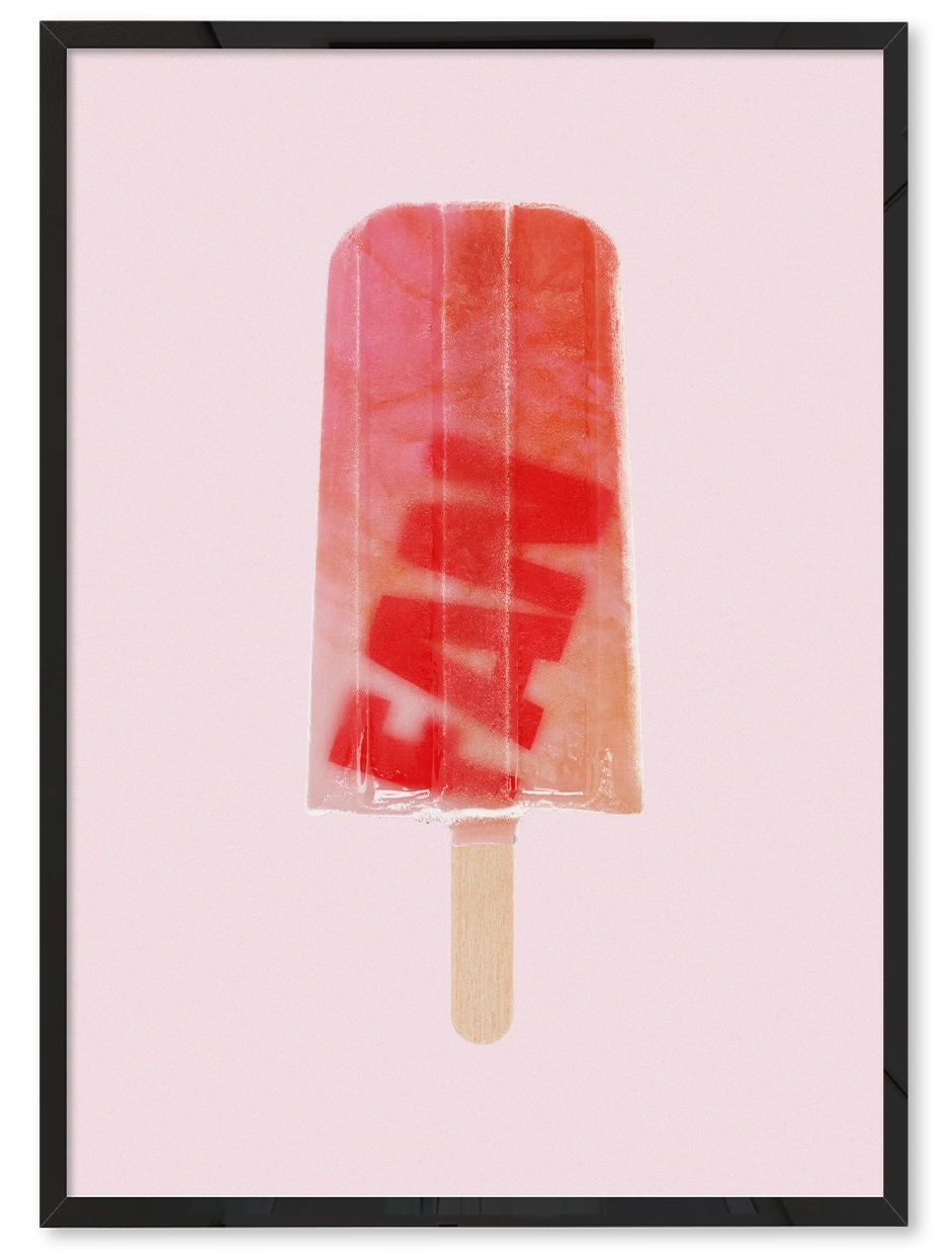 Flabben Shop säljer en poster med en glass där det står FAN på. Humor och urban design – perfekt vägghumor för ditt hem. Heminredning