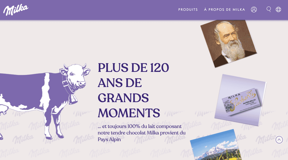 Milka site home page