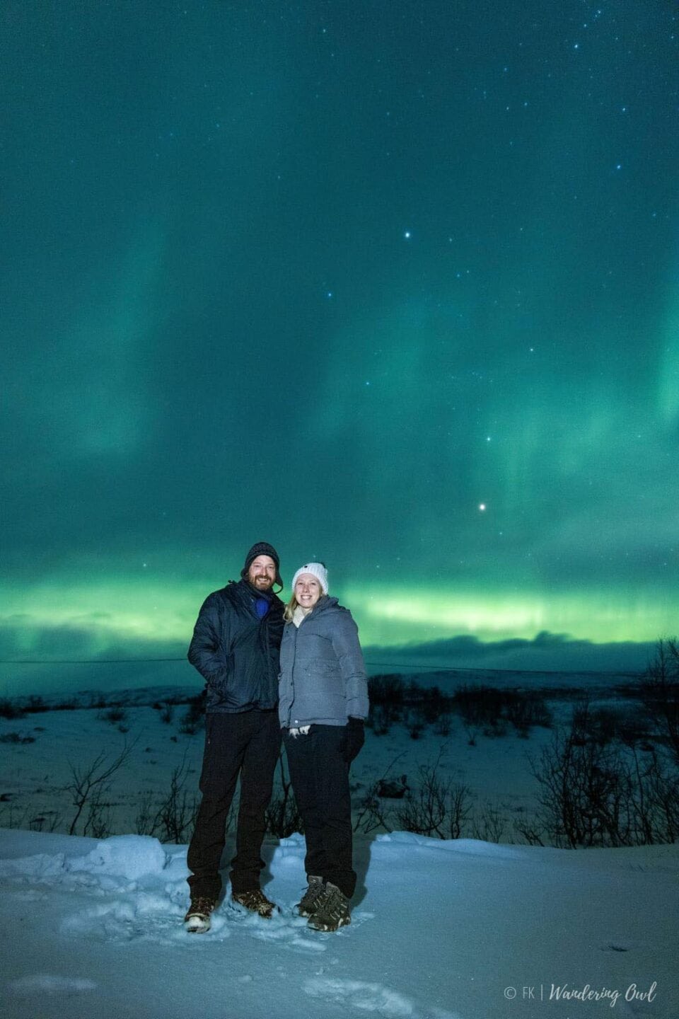 me and Rob under the Northern Lights