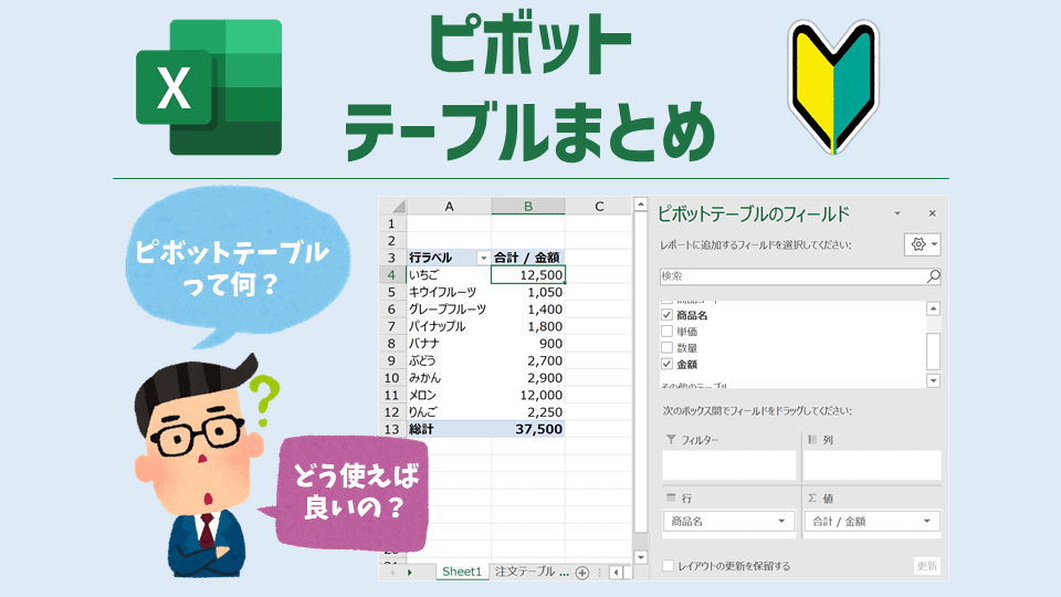 ピボットテーブルとはどんな機能か?活用の流れや手順、使い方まとめ
