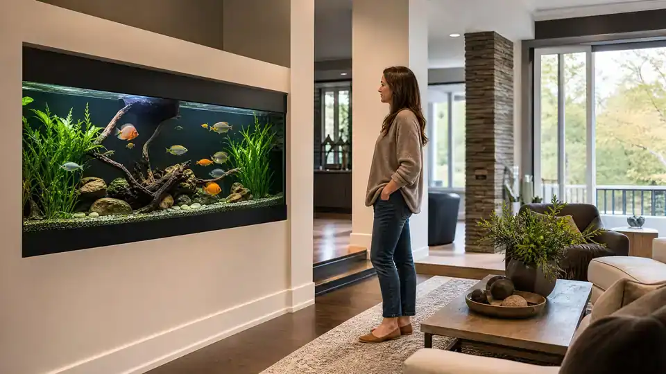 Custom freshwater aquarium designed for a Novi MI home